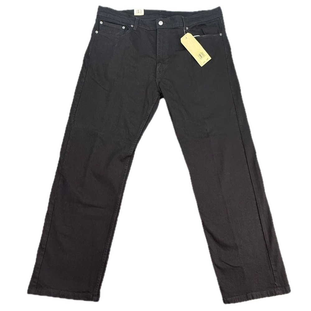 Levi's 505 Regular Fit Jeans Mens 40x30 Black Stretch Straight Leg 00505-2342